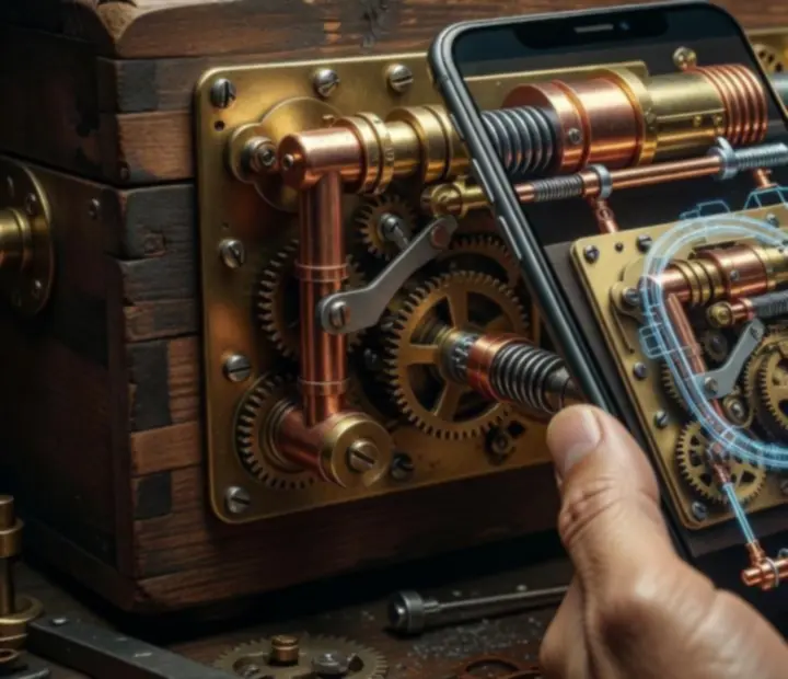 Sterowanie dotykowe mechanizmem w The Room Three na ekranie smartfona